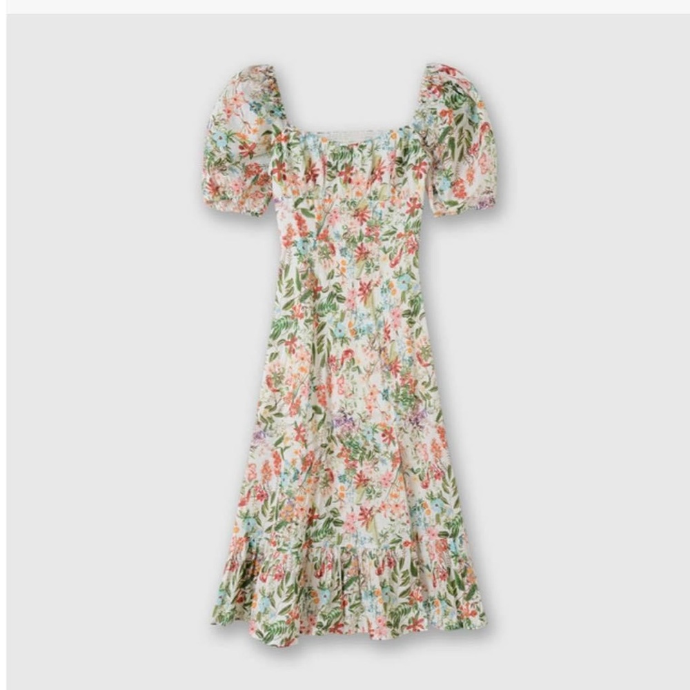 Linen floral dress size S